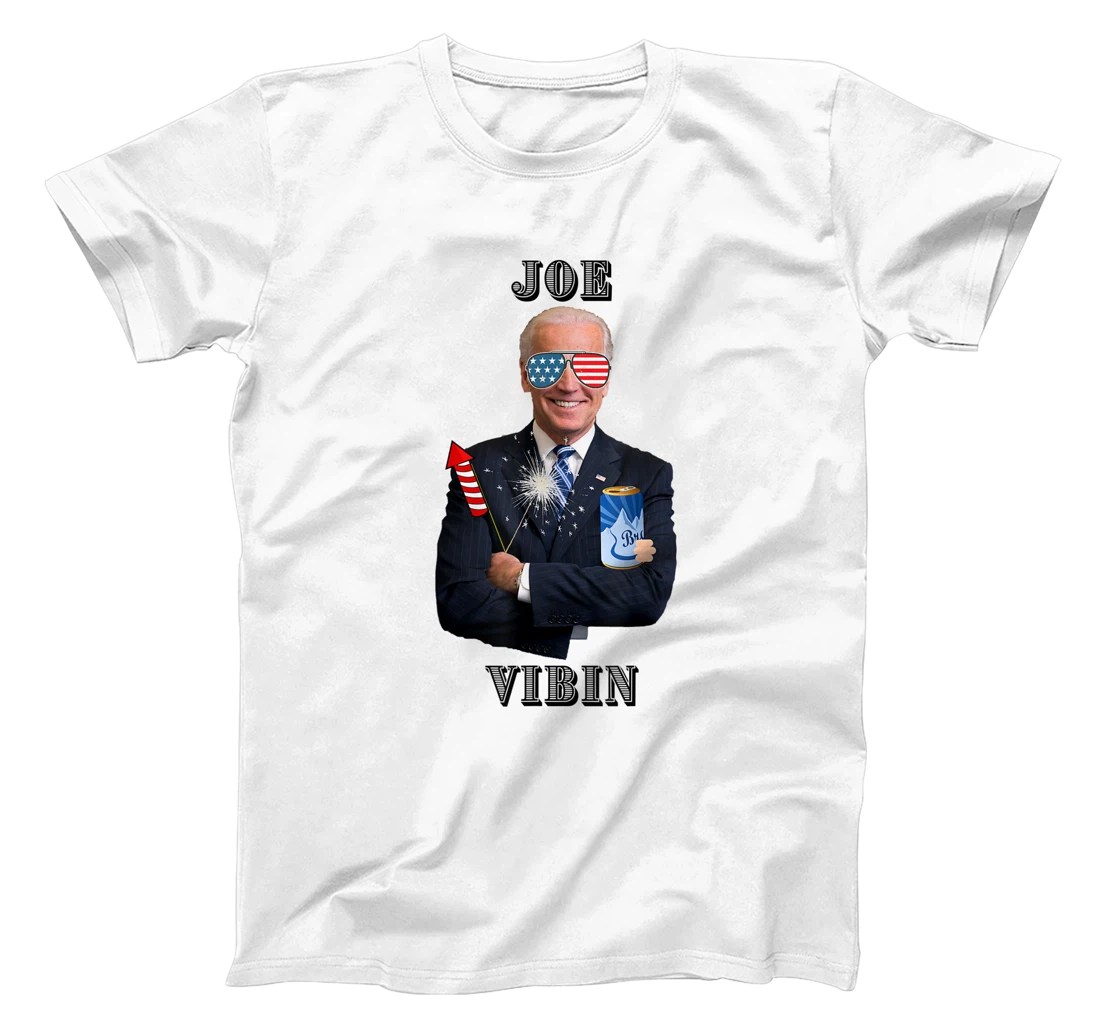 Joe Vibin Biden Celebrating Partying USA July 4th Fireworks T-Shirt, Women T-Shirt