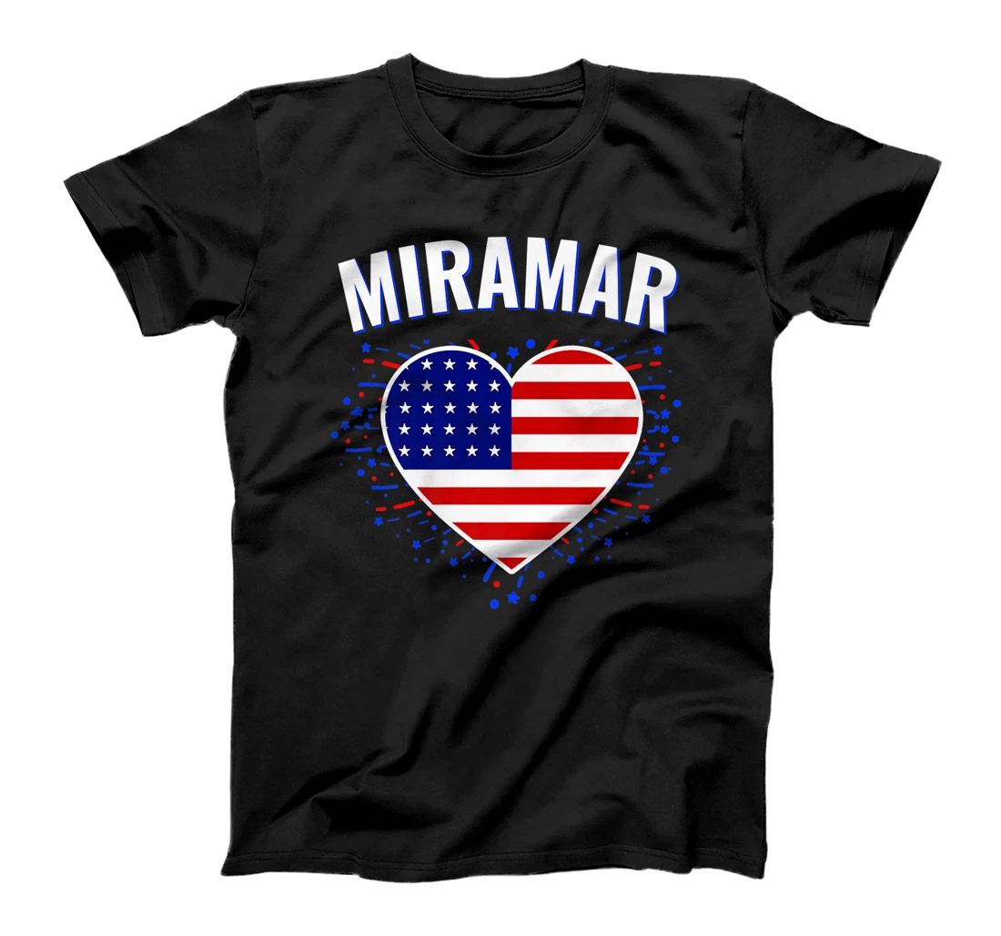 Miramar US Flag Heart City 4th of July American Flag T-Shirt, Kid T-Shirt and Women T-Shirt