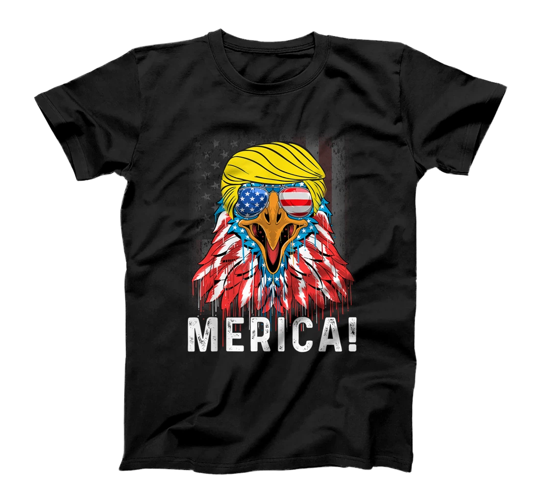 Merica Bald Eagle Statue 4th of July Trump American Flag T-Shirt, Women T-Shirt