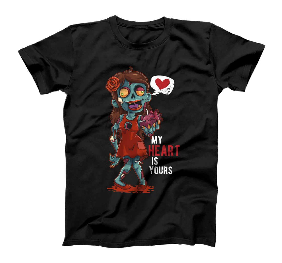 Zombie My Heart Valentine For Women Couple Matching T-Shirt