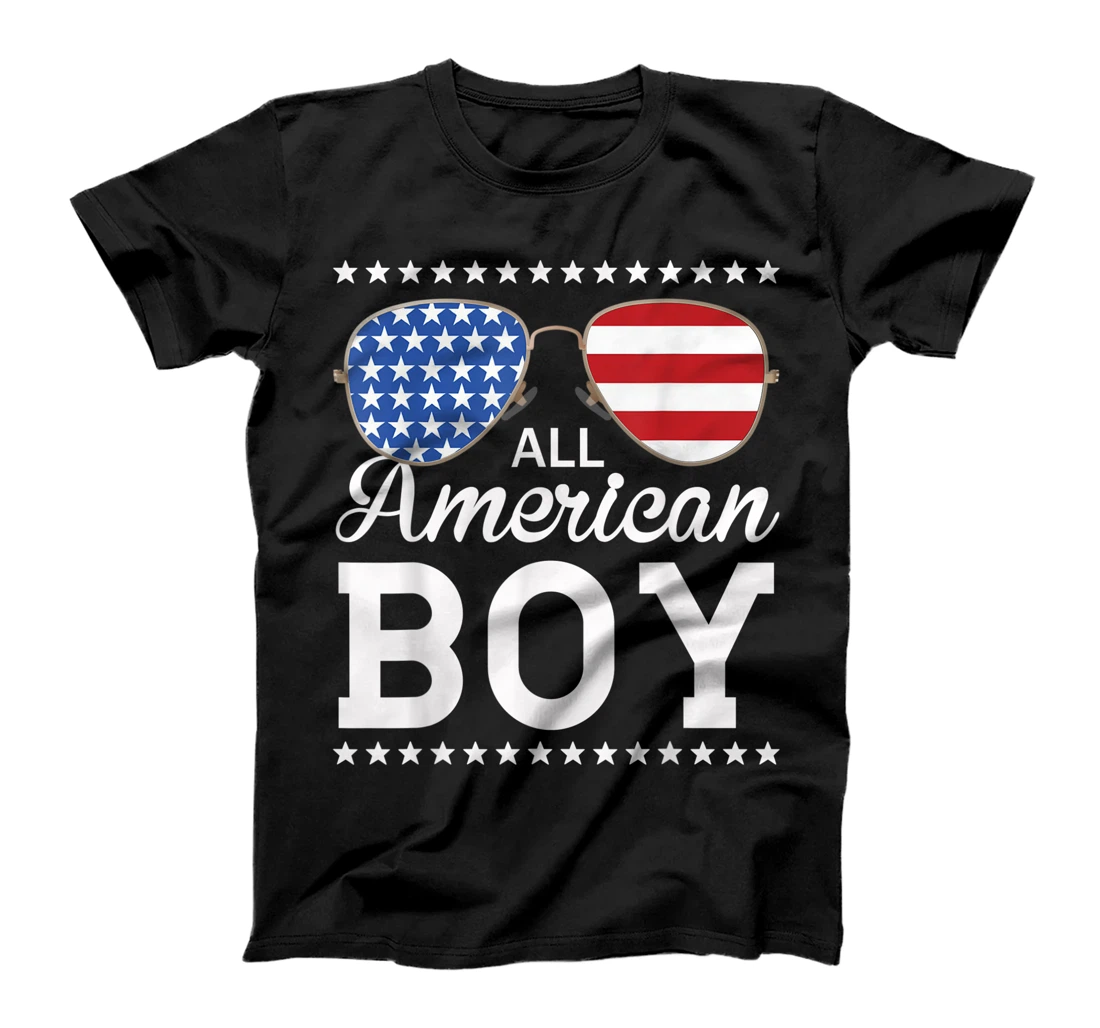 4th of July ALL AMERICAN BOY USA Flag Patriotic Family T-Shirt, Women T-Shirt