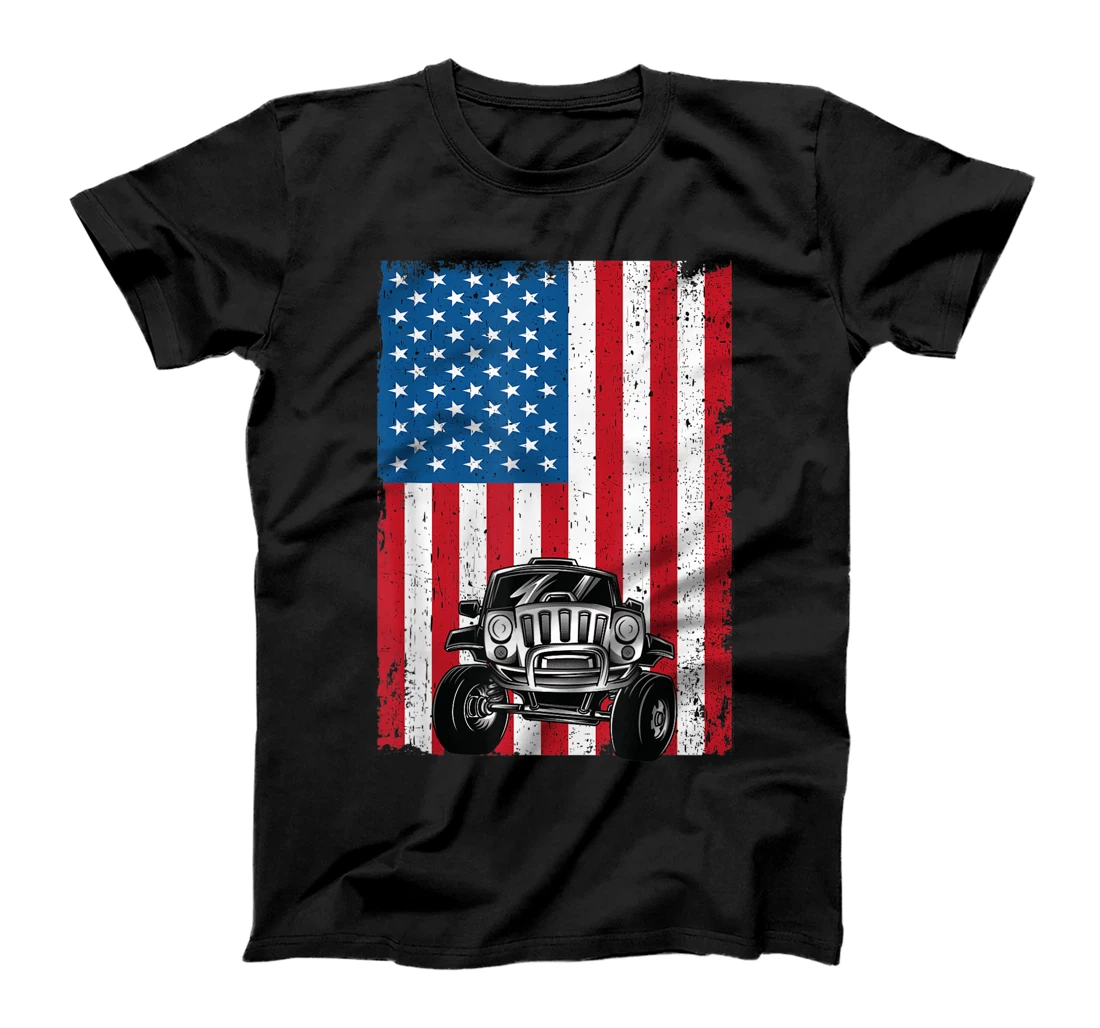 Personalized American Flag 4X4-jeep-american flag 4th of july T-Shirt, Women T-Shirt