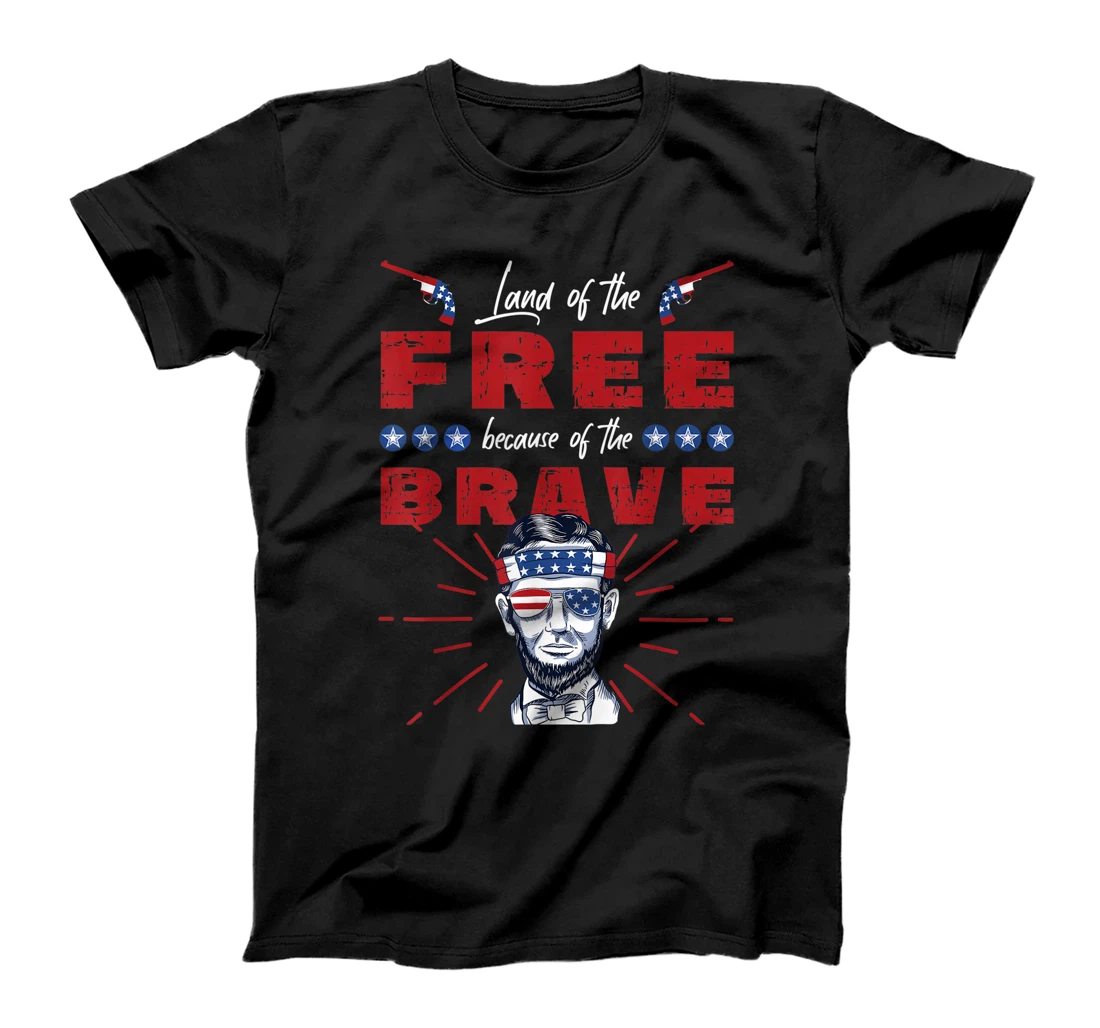Personalized Land of The Free because of the Brave fourth of july funny T-Shirt, Women T-Shirt