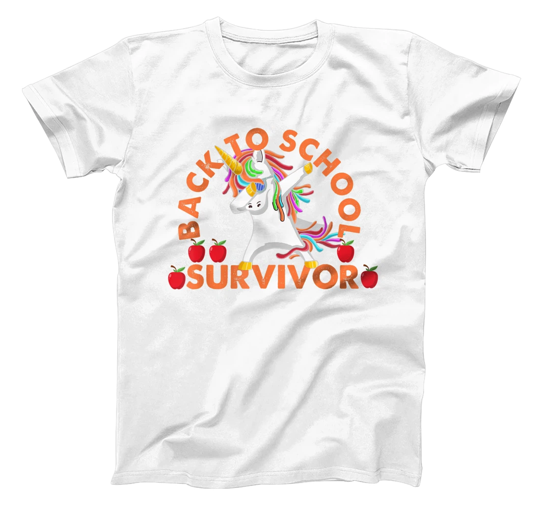 Personalized Cute Back To School Survivor Unicorn Classic Class Apple T-Shirt, Kid T-Shirt and Women T-Shirt