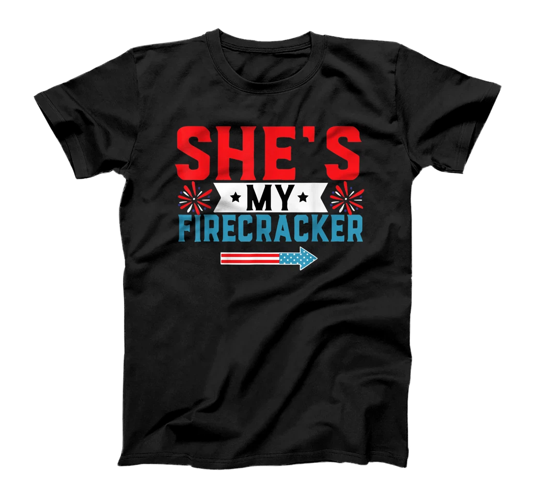 Personalized I'm Her Firecracker Cute 4th Of July Matching Couple For Her T-Shirt, Women T-Shirt