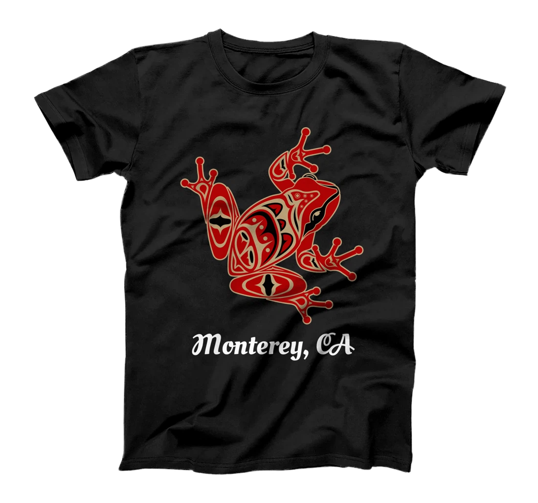 Personalized Monterey, CA Red Black Frog Native American Pacific NW T-Shirt
