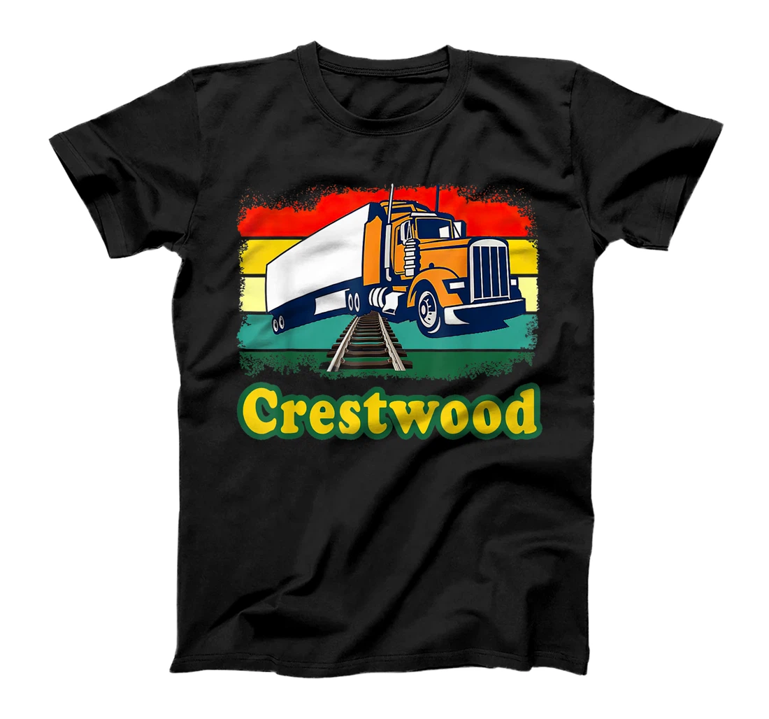 Personalized Crestwood Kentucky KY Tourism Semi Stuck on Railroad Tracks T-Shirt, Kid T-Shirt and Women T-Shirt