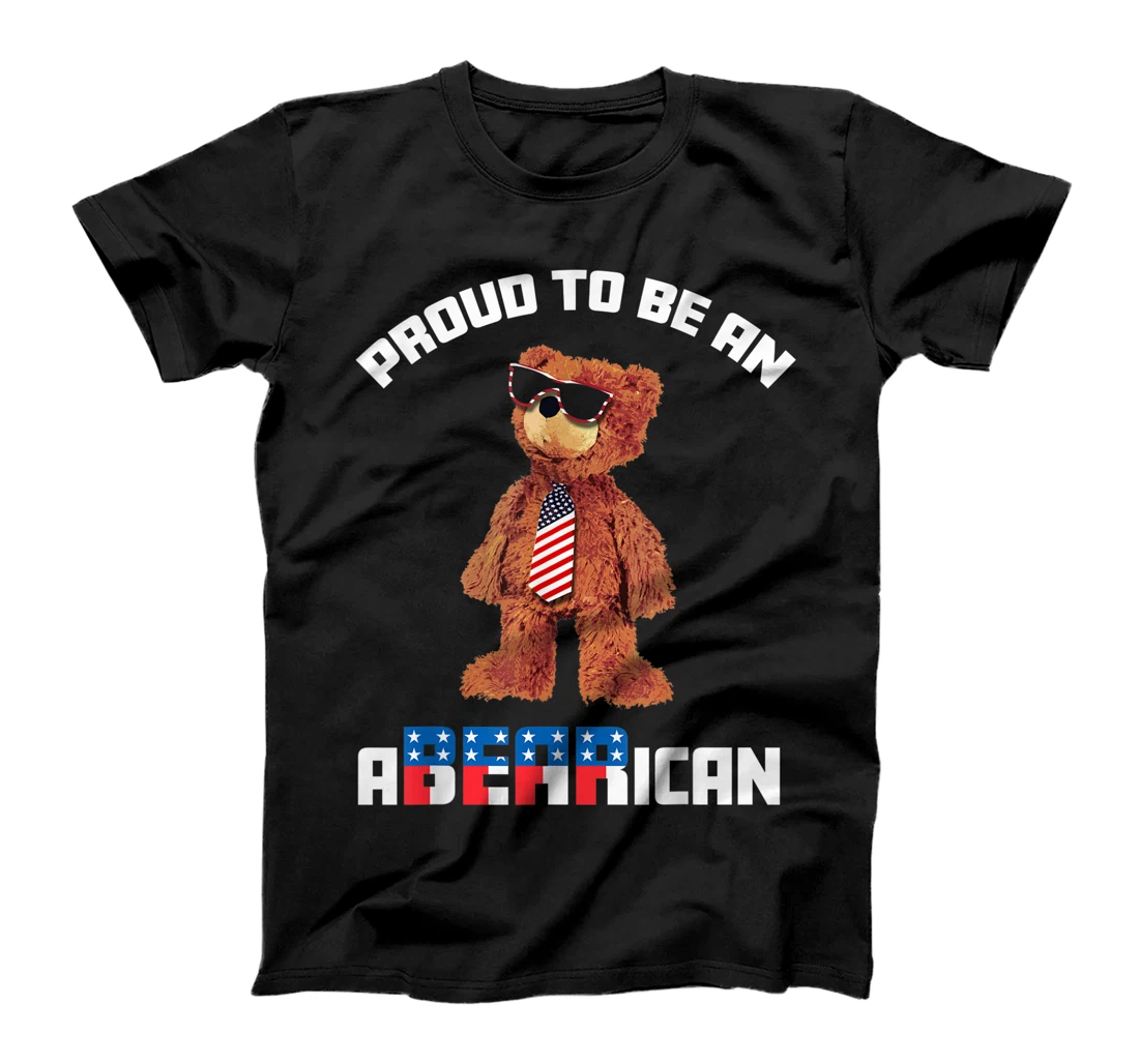 Personalized 4th of July Proud To Be An A-BEAR-ican Cool Patriotic Bear T-Shirt, Women T-Shirt