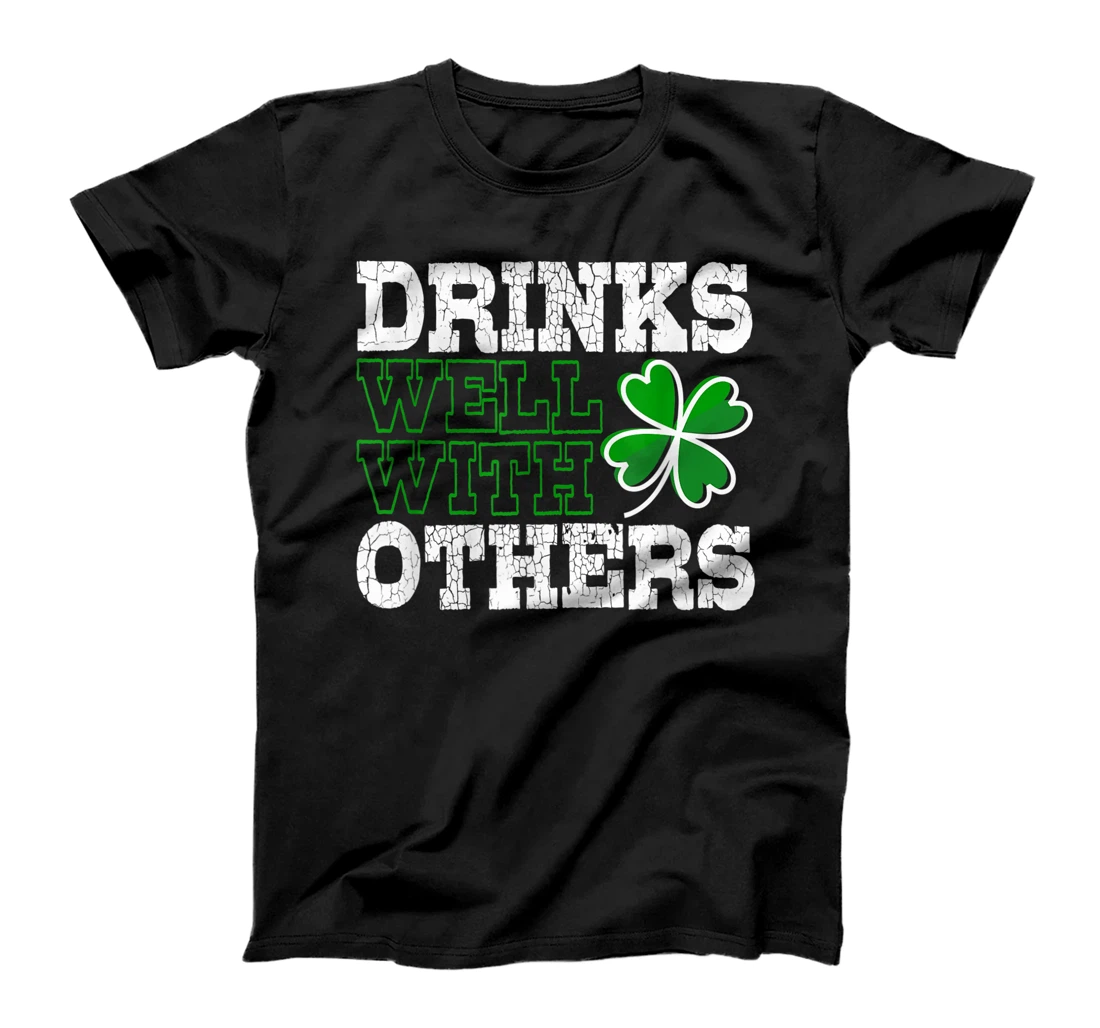 Personalized Womens Drinks well with others funny St patricks day design T-Shirt, Women T-Shirt