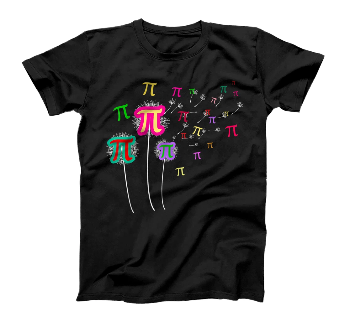 Personalized Dandelion Pi Day Floral Flower Fun 3.14 Math Teacher Student T-Shirt, Kid T-Shirt and Women T-Shirt