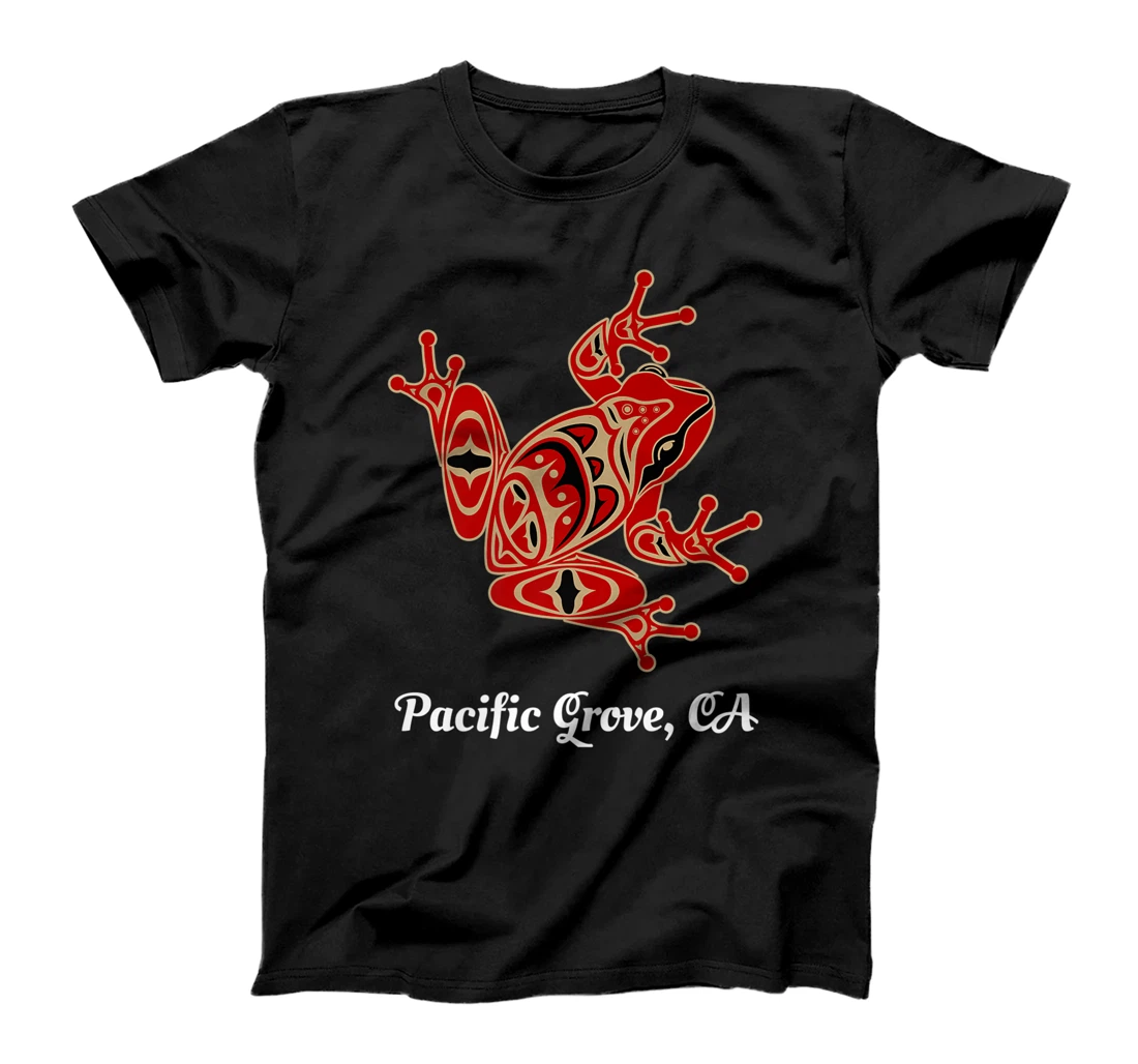 Personalized Pacific Grove, CA Red Black Frog Native American Pacific NW T-Shirt, Kid T-Shirt and Women T-Shirt