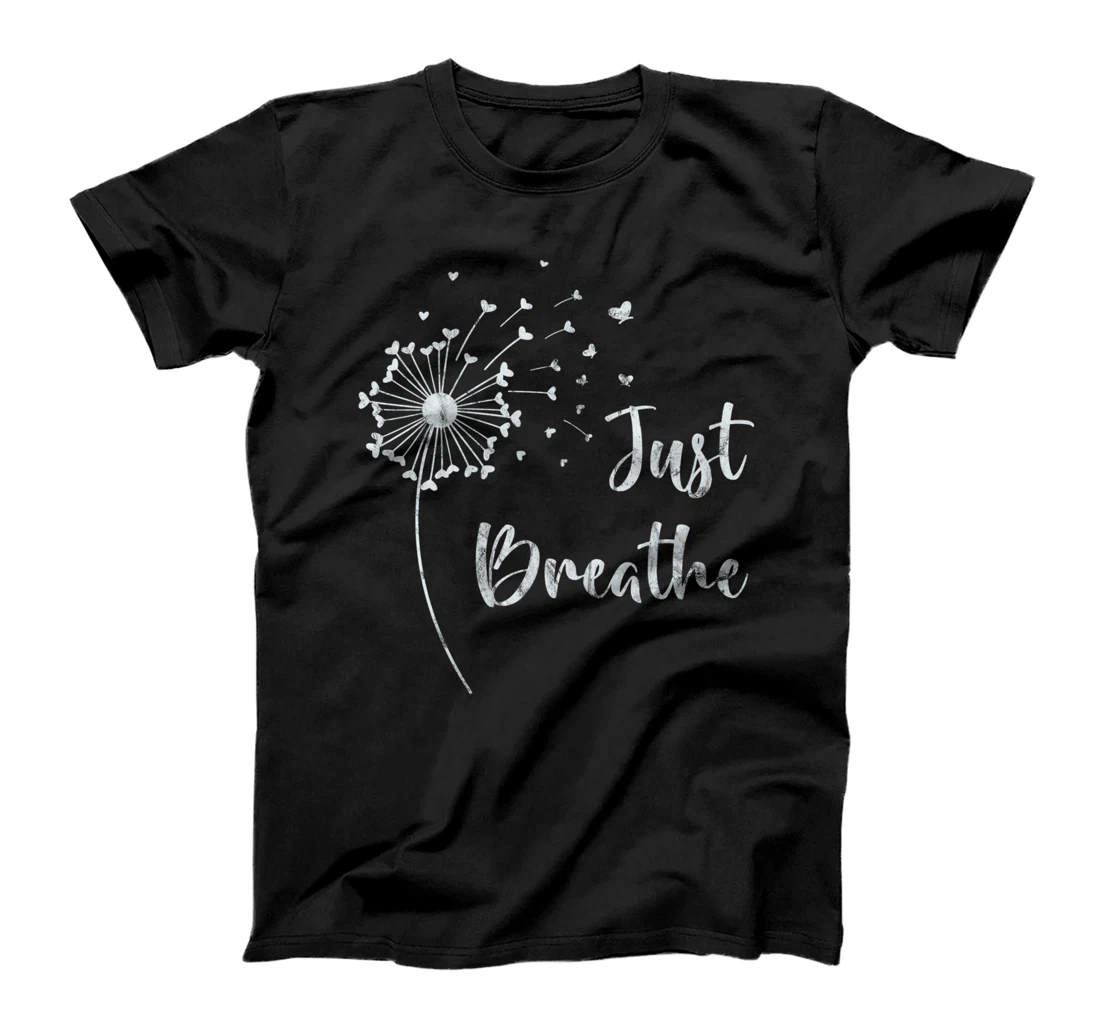 Personalized Just Breathe with Dandelions Design T-Shirt