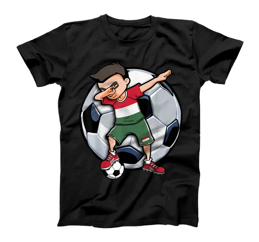 Personalized Dabbing Soccer Boy Hungary Football Fans Jersey Flag Sport T-Shirt, Kid T-Shirt and Women T-Shirt