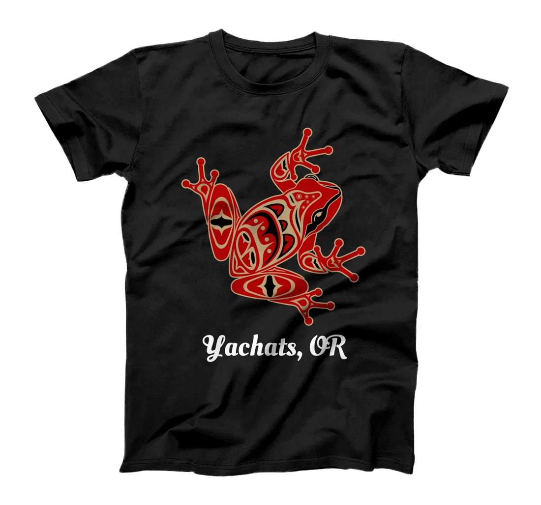 Personalized Yachats, OR Red Black Frog Native American Pacific NW T-Shirt
