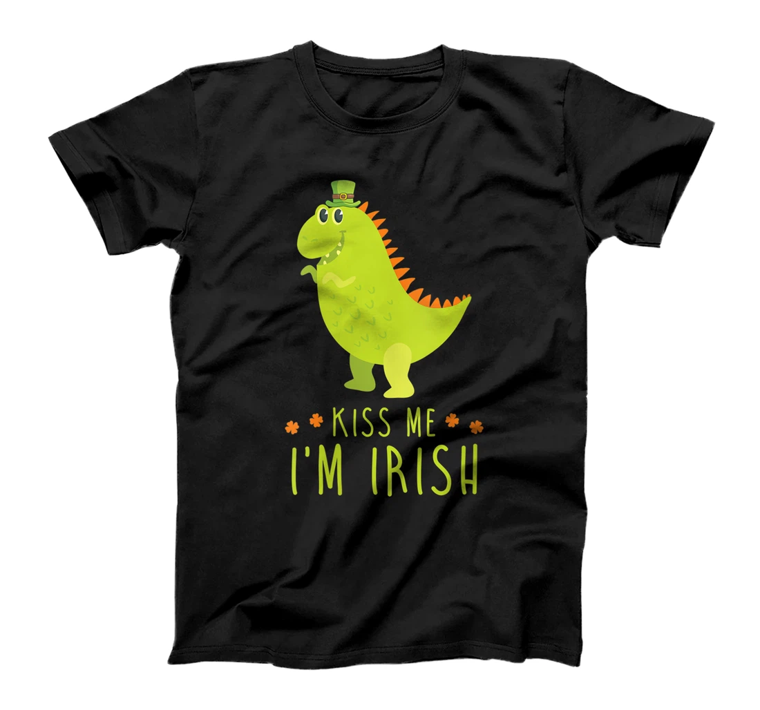 Personalized Womens Kiss me im Irish cutest dinosaur design T-Shirt, Women T-Shirt