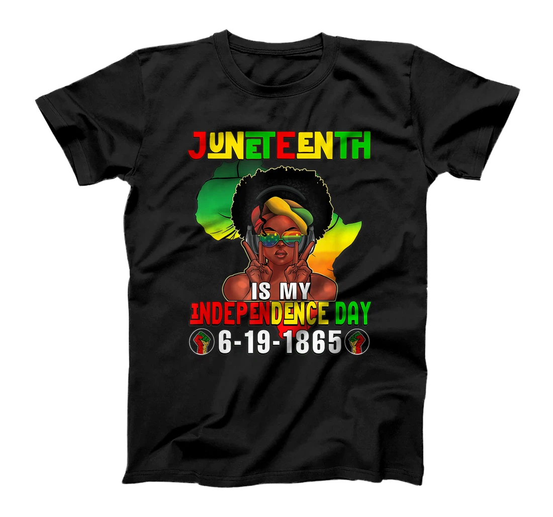 Personalized Juneteenth Independence Day Melanin Black Natural Hair T-Shirt, Women T-Shirt