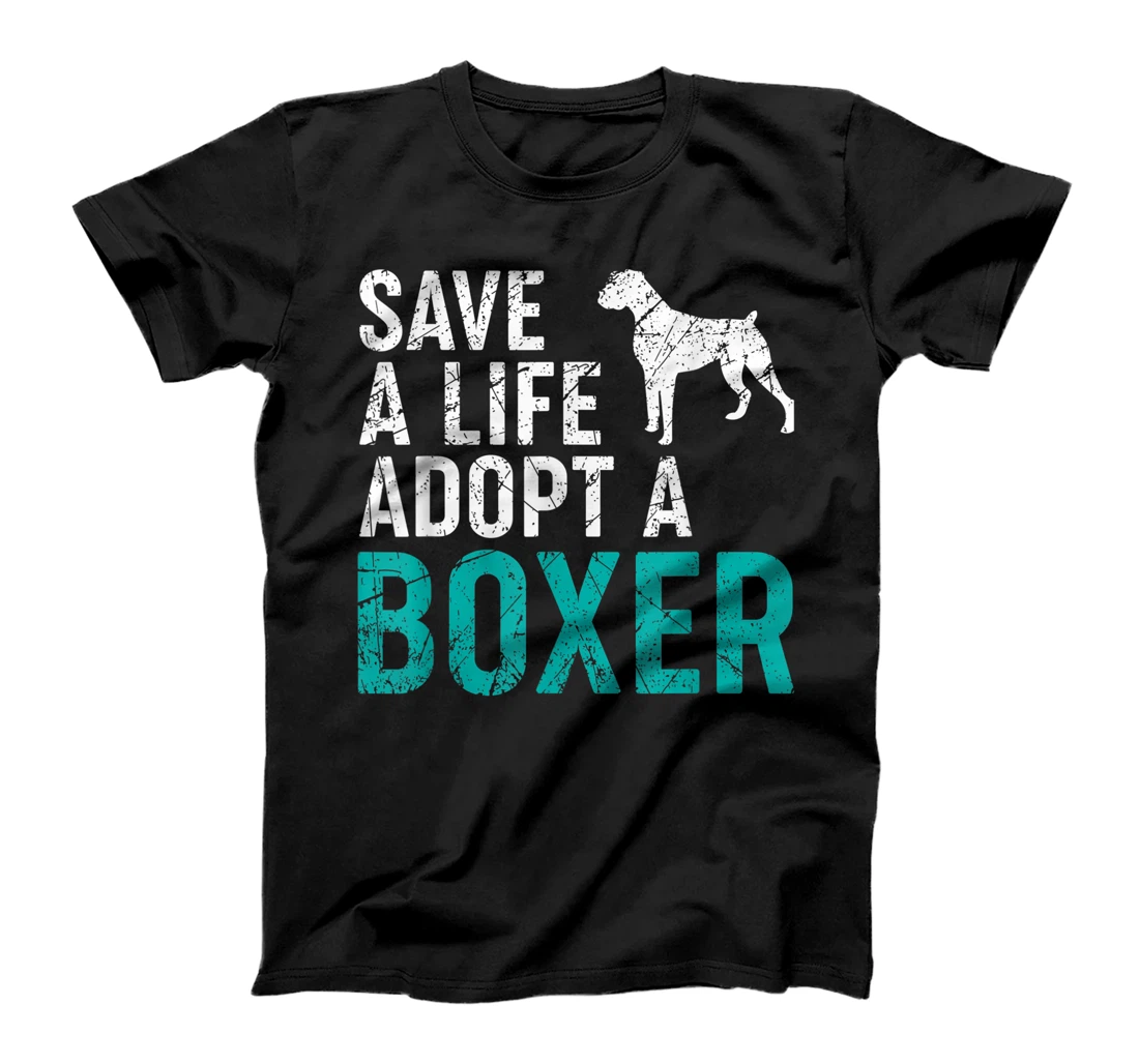 Personalized Save a Life adopt a Dog rescue BOXER Dog Owner T-Shirt, Women T-Shirt