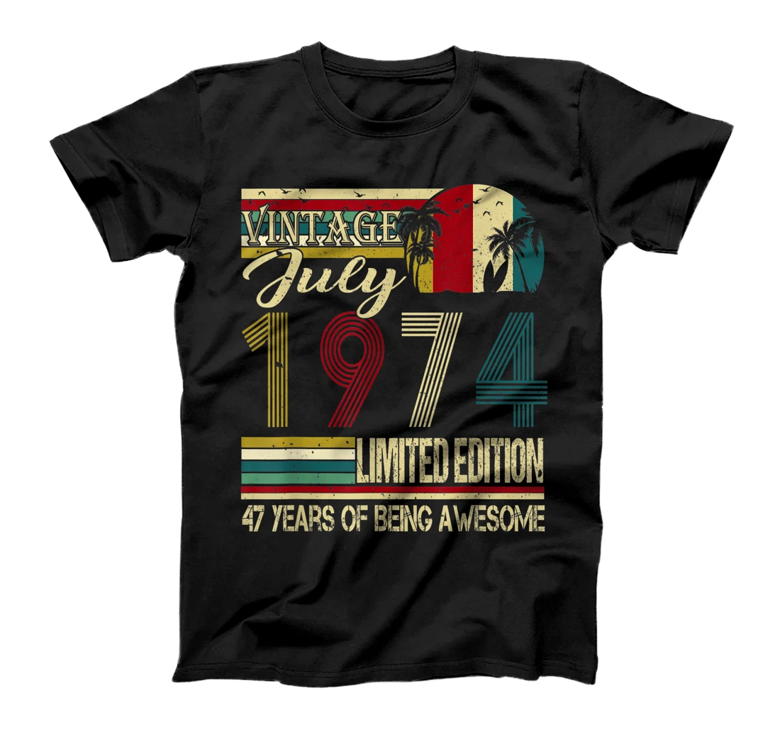 Personalized 47 Year Old Vintage July 1974 Limited Edition 47th Bday T-Shirt, Women T-Shirt