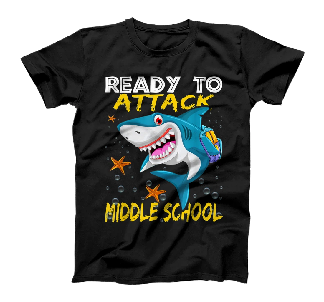 Personalized Ready To Attack Middle School Apparel, Back To School Shark T-Shirt, Kid T-Shirt and Women T-Shirt