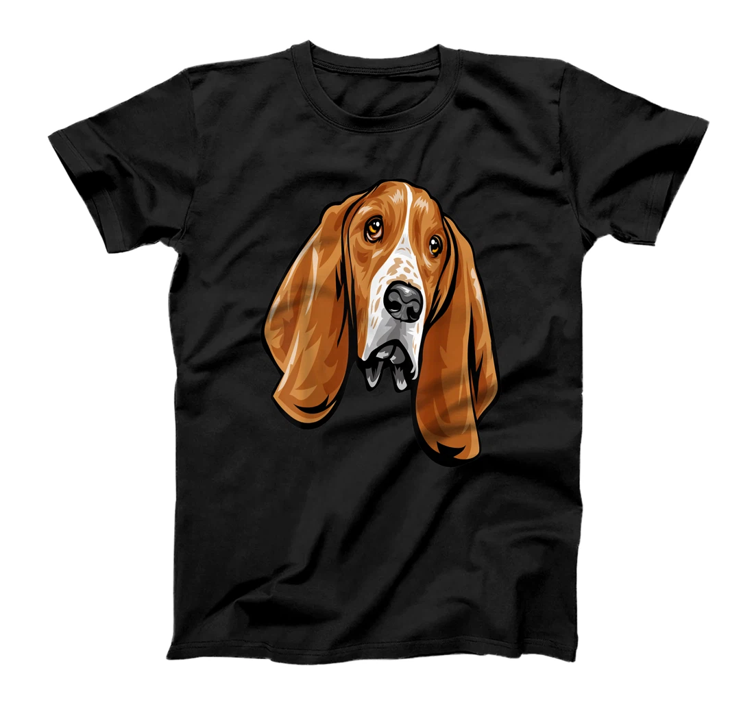 Personalized Cool Basset Hound Face T-Shirt, Women T-Shirt