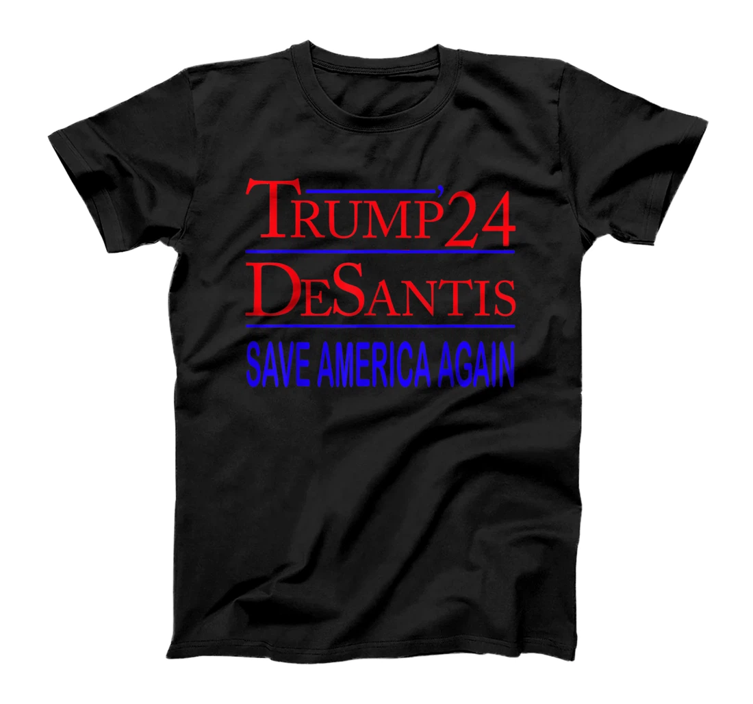 Personalized Trump Desantis 2024 Save America Again Republican Election T-Shirt, Women T-Shirt
