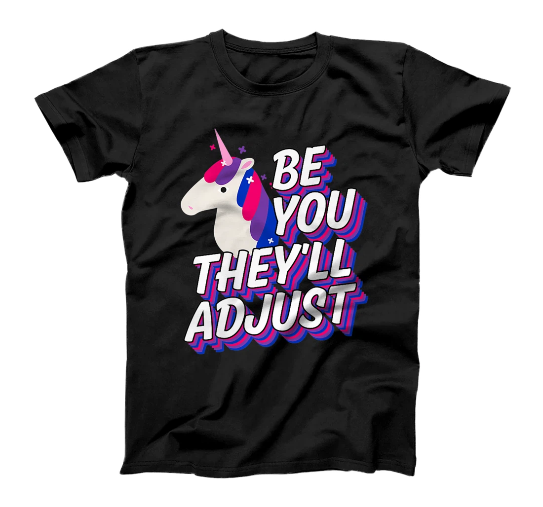 Personalized Womens Be You They'll Adjust Funny Cute Bisexual Unicorn Lover T-Shirt, Women T-Shirt