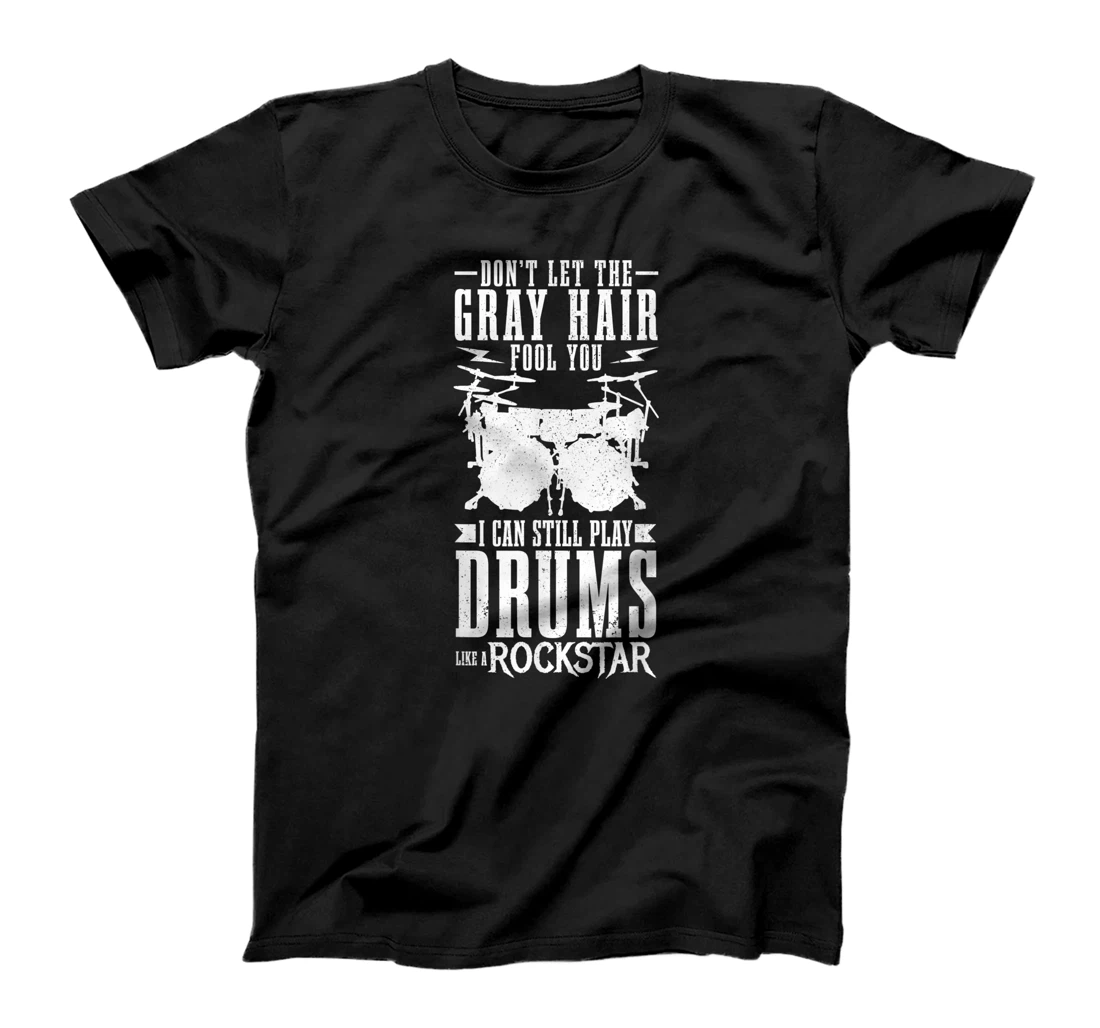 Personalized Drummer Funny Retired Old Drummer Vintage Drums T-Shirt