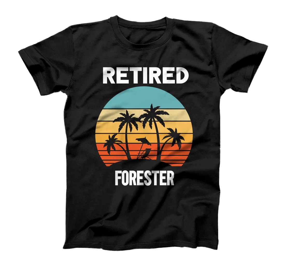 Retired Forester retirement beach palm tree T-Shirt