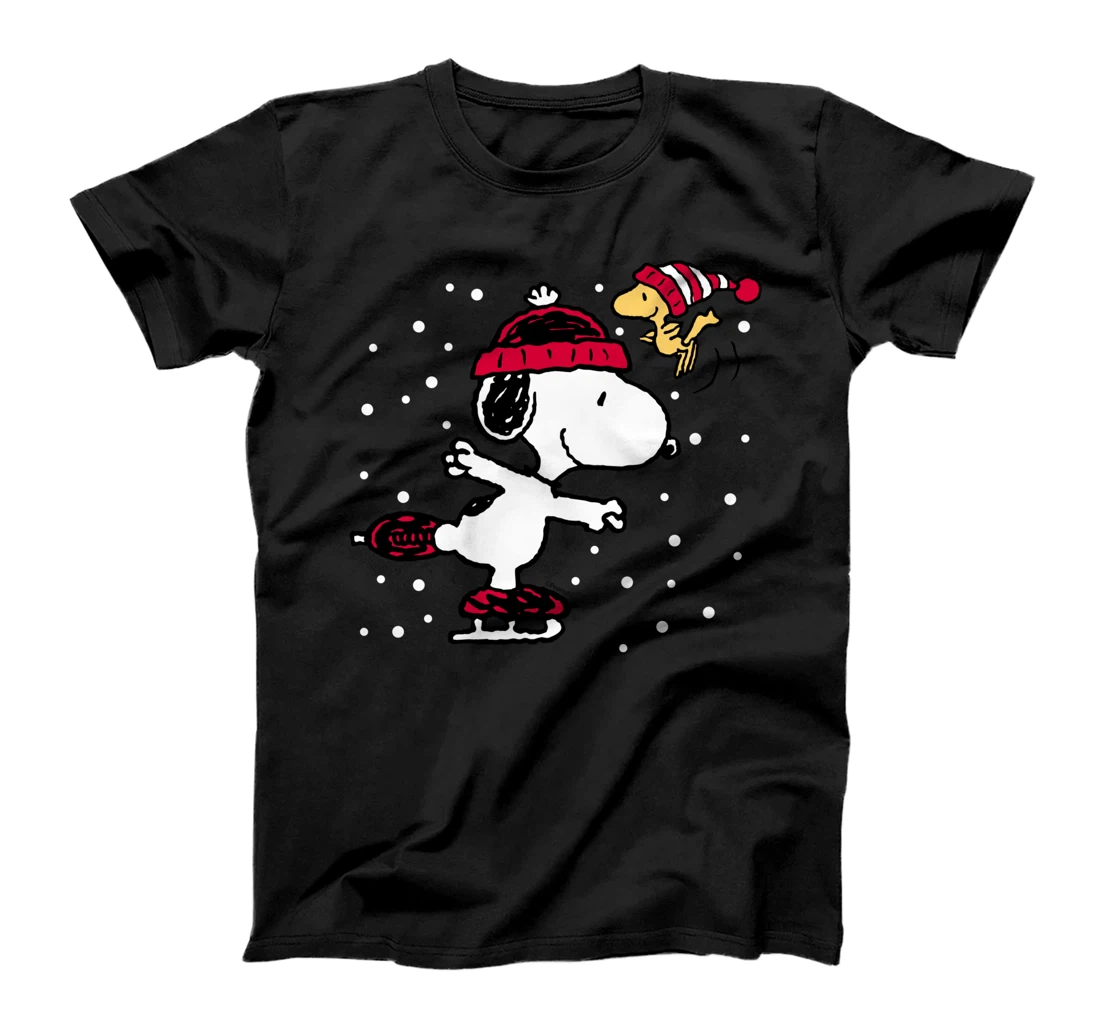 Peanuts Snoopy and Woodstock Skate Holiday T-Shirt