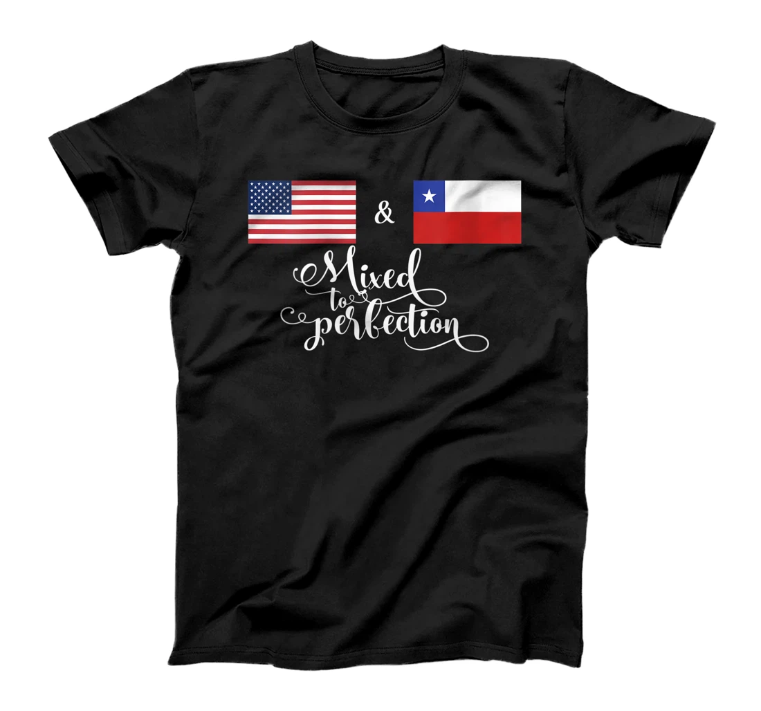 Womens American + Chilean Mixed To Perfection Flag T-Shirt, Women T-Shirt