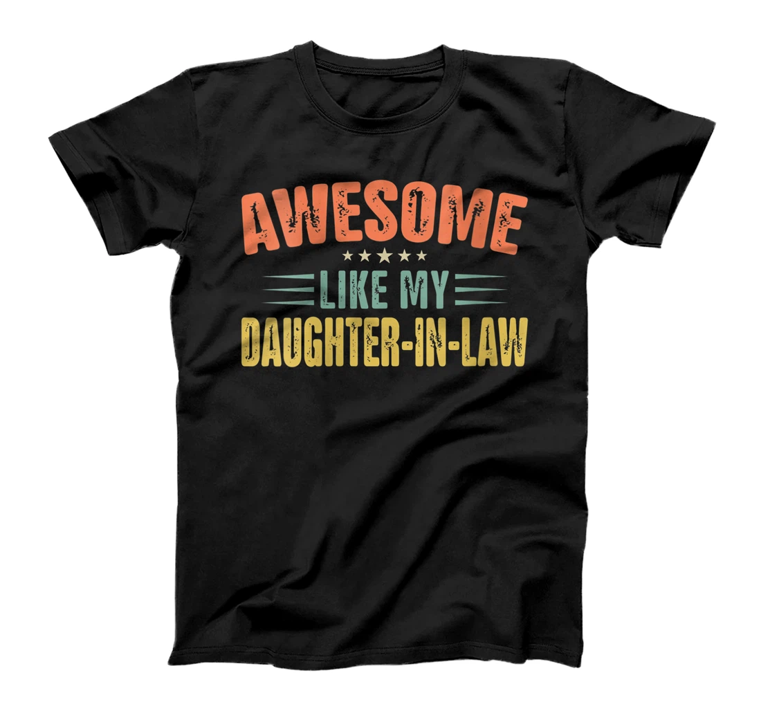 Womens Awesome Like My Daughter in Law Funny Law Retro Vintage T-Shirt, Women T-Shirt