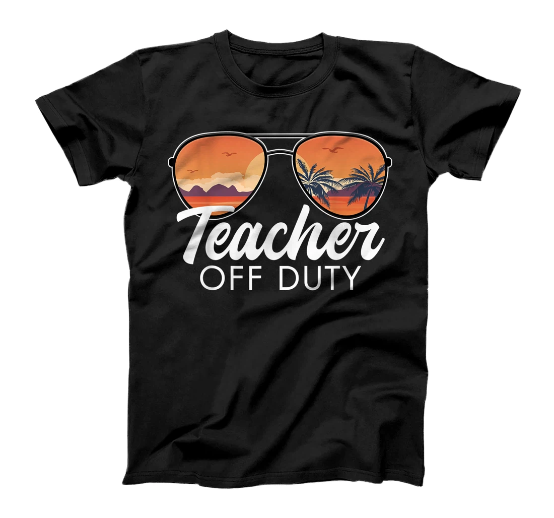 Teacher Off Duty Sunglasses Beach Sunset Palm Tree Pe T-Shirt, Women T-Shirt