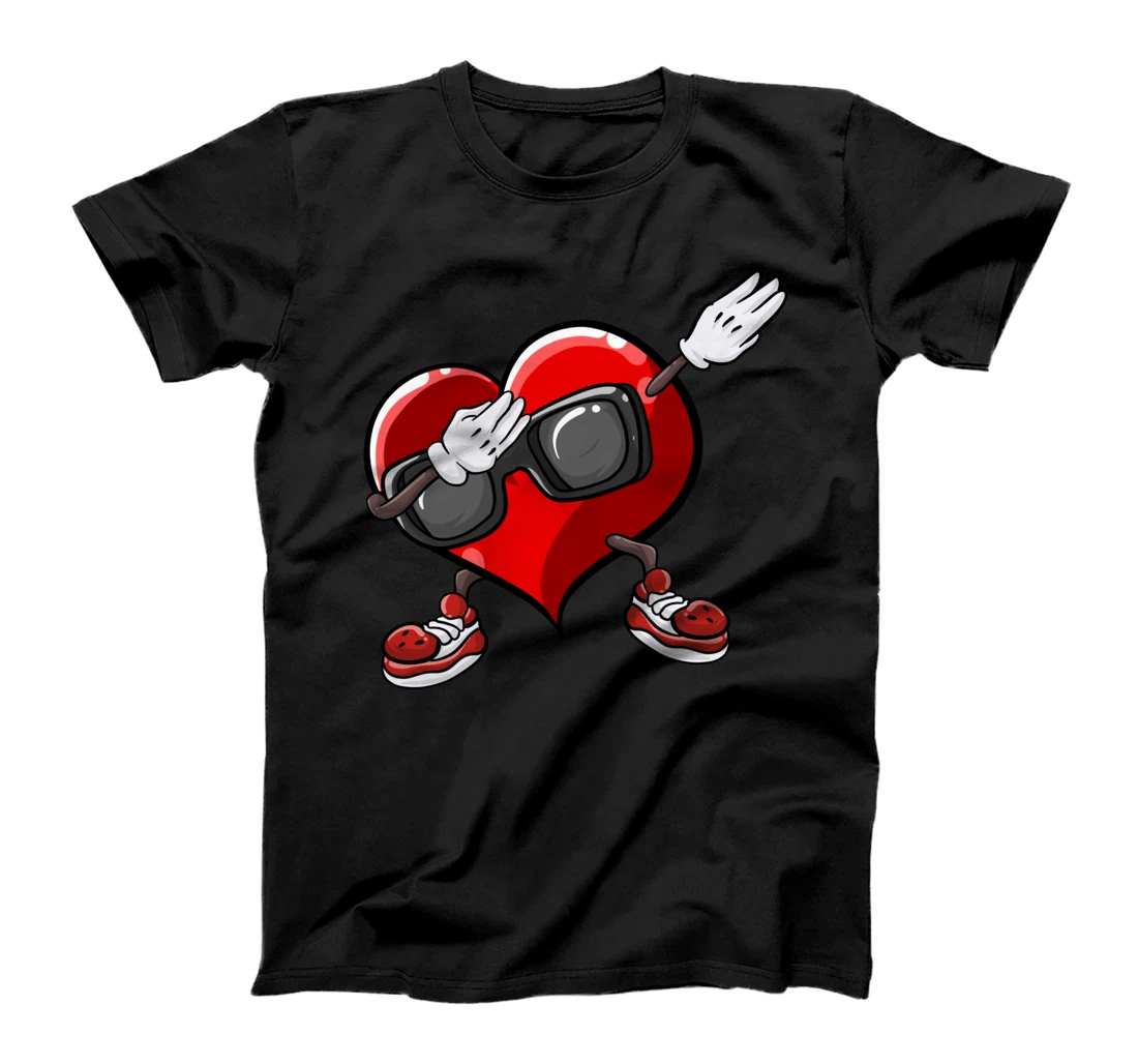 Funny Dabbing Heart Gift | Cool Dance Lover Valentine's Day T-Shirt