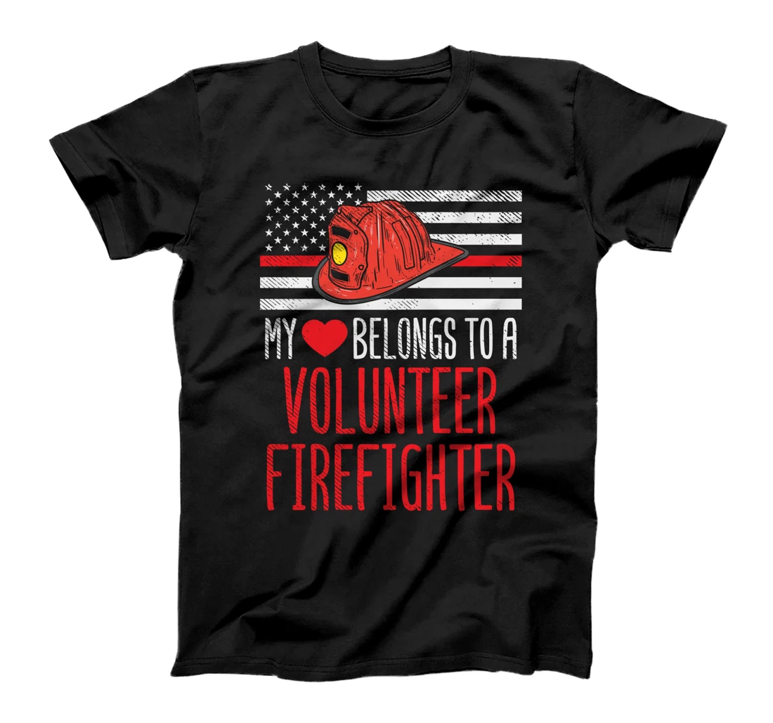 Married Firemen My Heart Belongs To A Volunteer Firefighter T-Shirt