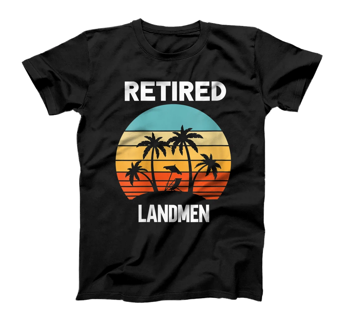 Womens Retired Landmen retirement beach palm tree T-Shirt, Women T-Shirt