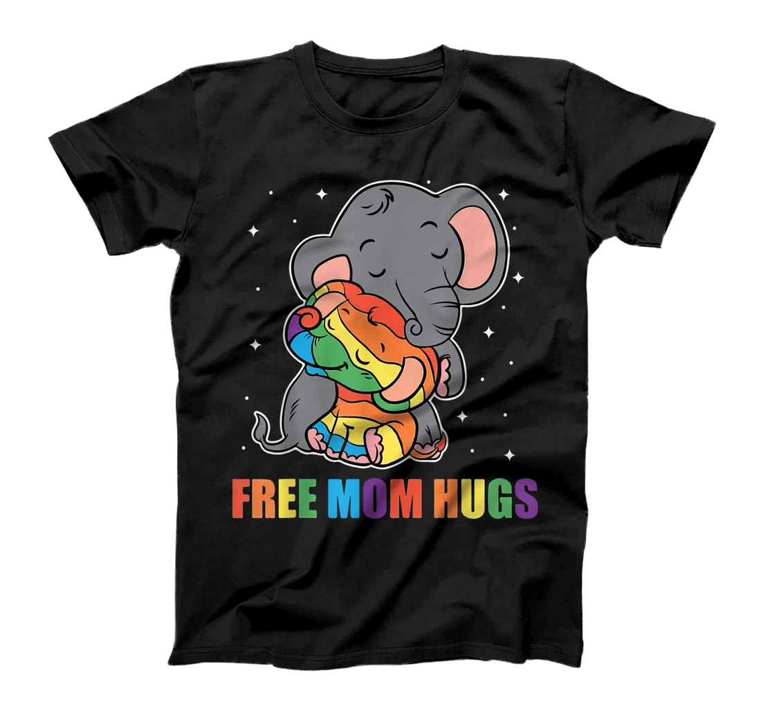 Free mom hugs elephant gay pride LGBT flag T-Shirt, Women T-Shirt