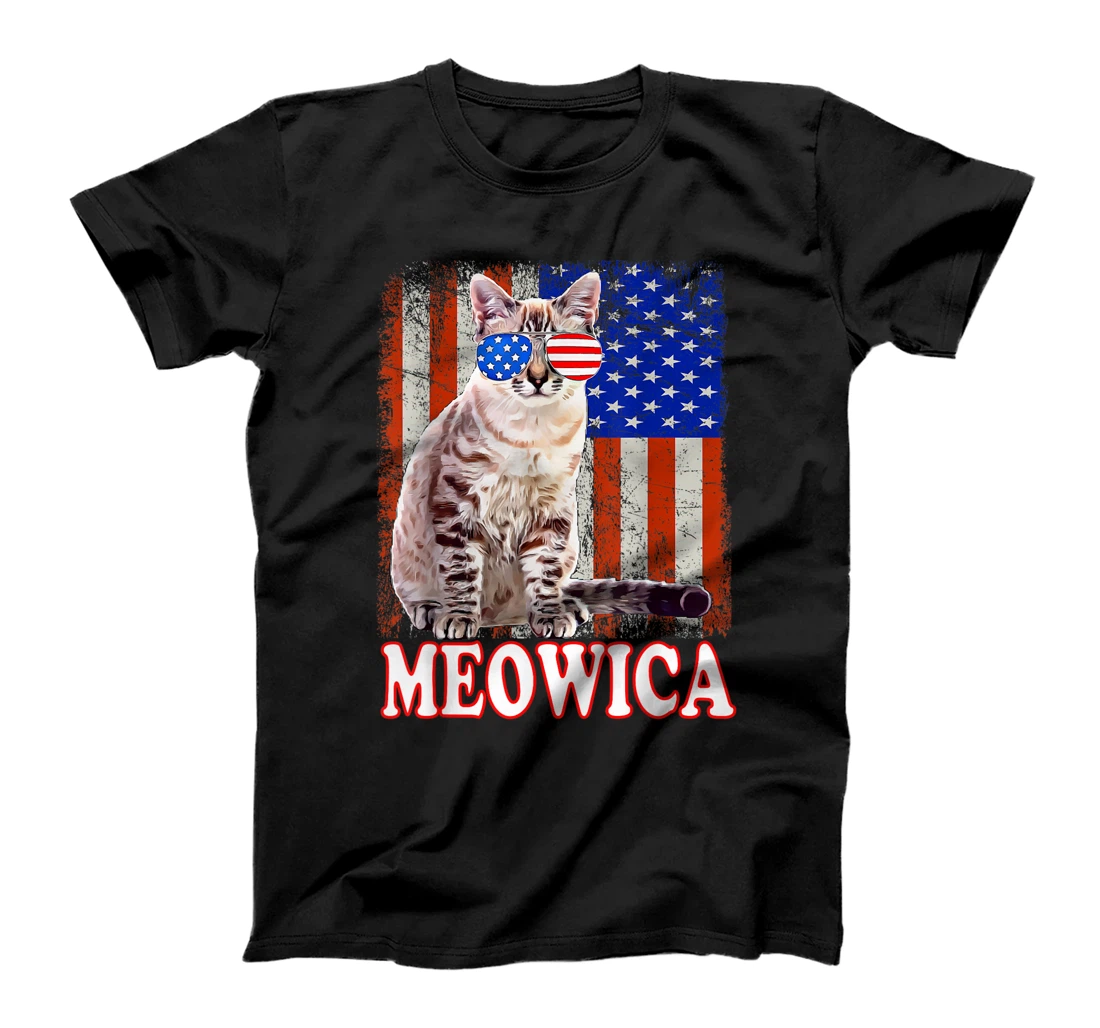 Cat 4th of July Meowica Merica USA American Flag Men Woman T-Shirt, Kid T-Shirt and Women T-Shirt