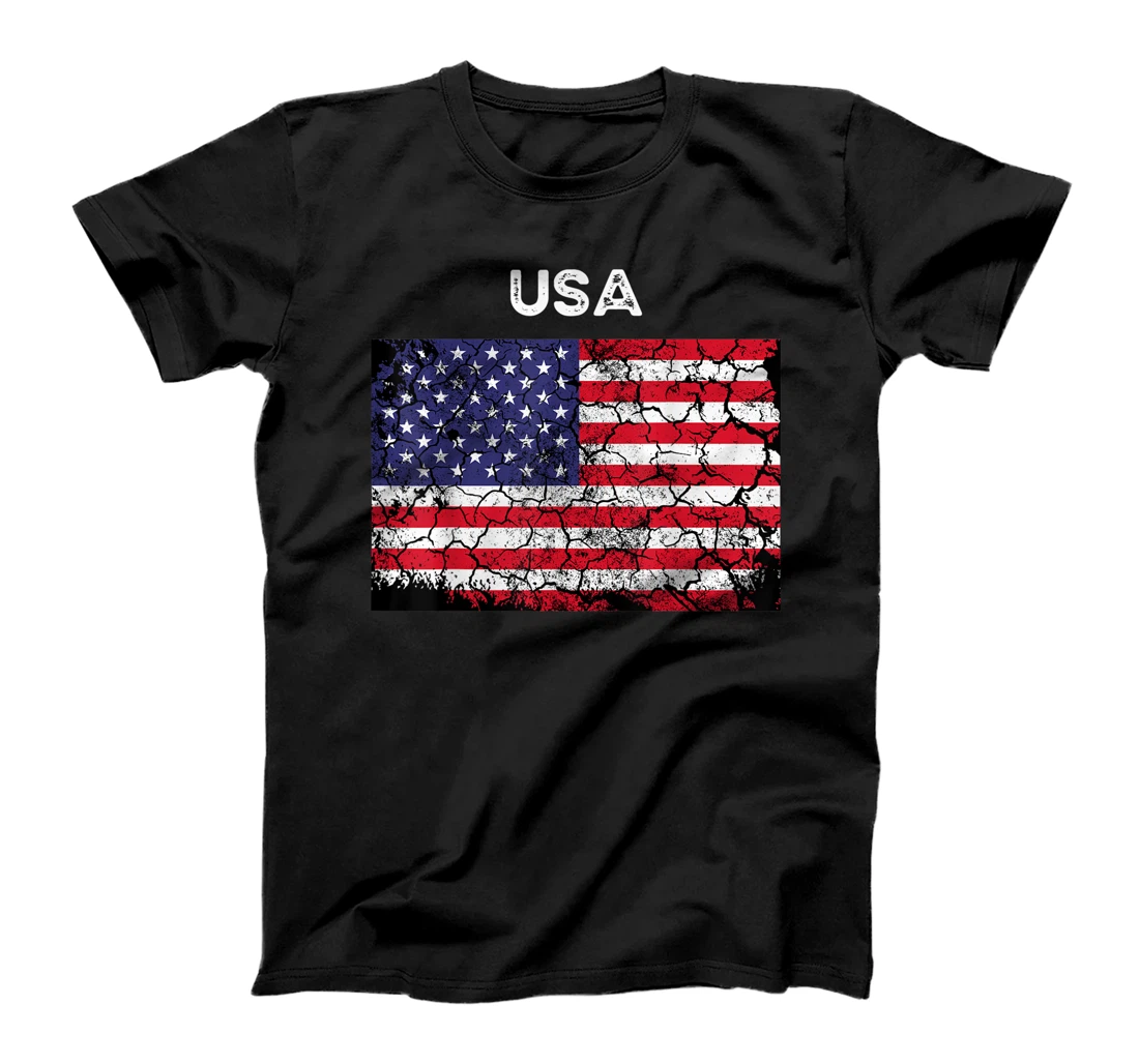 Retro American Flag Men Women 4th of July Vintage USA Flag T-Shirt, Women T-Shirt