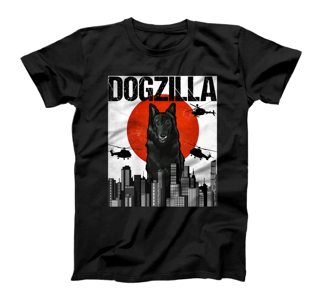 Funny Vintage Japanese Dogzilla Belgian Sheepdog T-Shirt