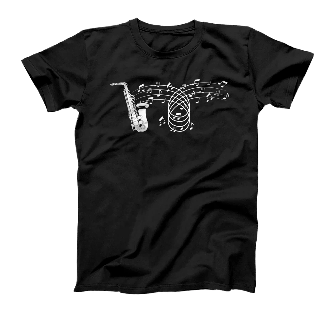 Womens Music Notes Saxophonist Sax Player Jazz Musician Saxophone T-Shirt, Women T-Shirt