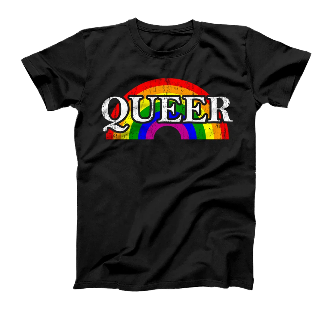 QUEER LGBT Pride Month LGBTQ Rainbow Flag T-Shirt