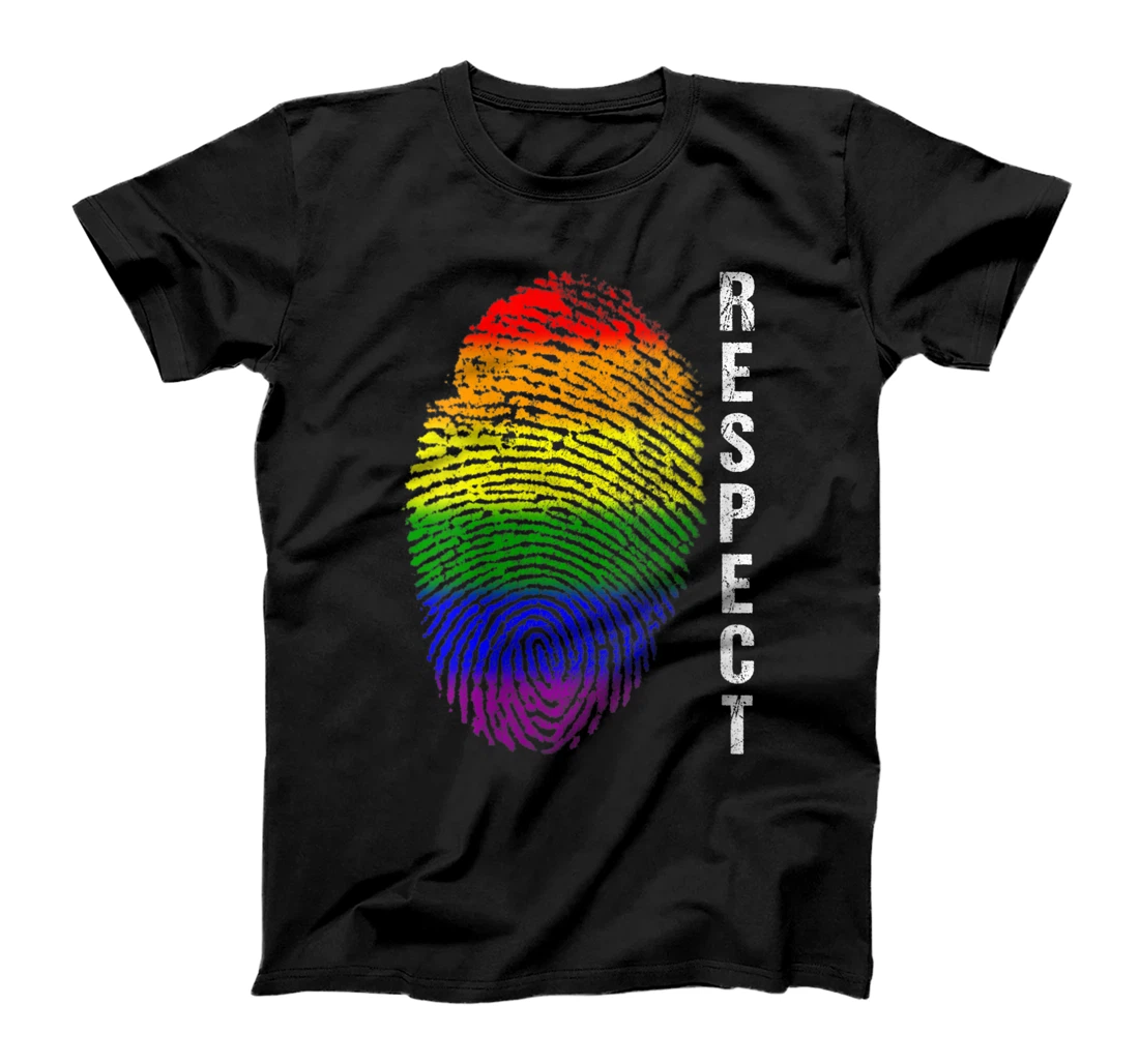 Womens Love Pride Gay Homosexual Respect Fingerprint Design Gift T-Shirt, Women T-Shirt