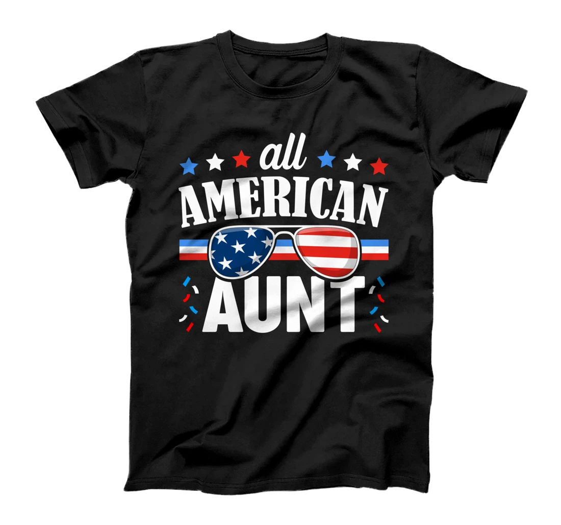 All American Aunt 4th of July USA Family Matching Outfit T-Shirt