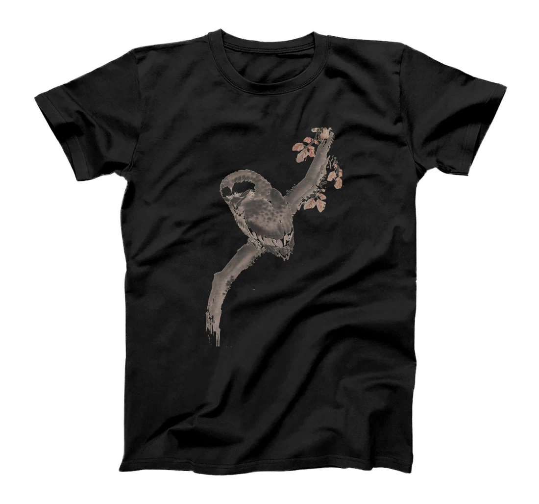 Famous Vintage Fine Art: Owl on Tree Branch Hokusai Stylish T-Shirt