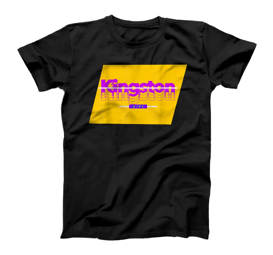 Kingston girl | graphic purple and yellow that says Kingston T-Shirt, Kid T-Shirt and Women T-Shirt