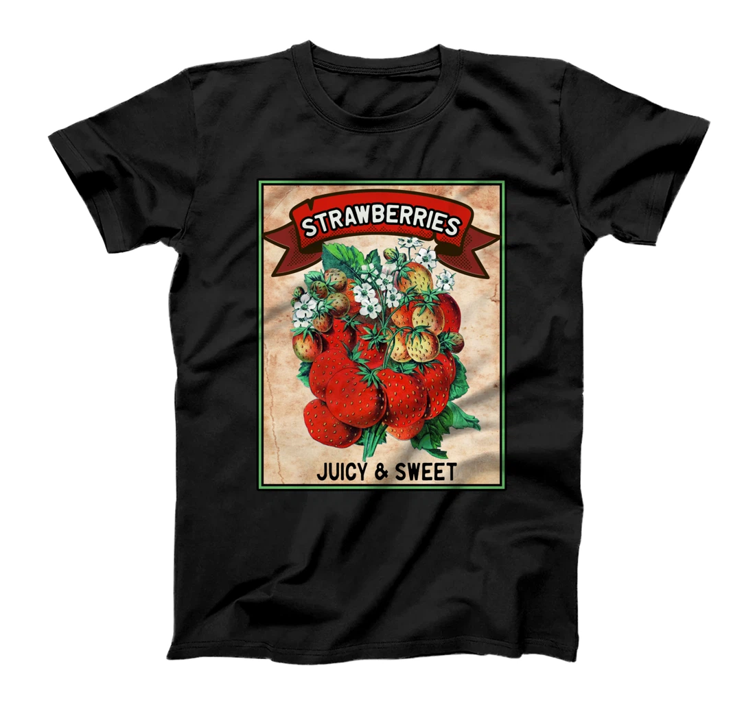 Strawberries Juicy & Sweet Retro Vintage Botanical T-Shirt