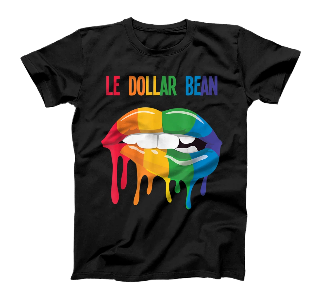 Le Dollar Bean Le$bean Lesbian Pride Month Rainbow Lips T-Shirt, Women T-Shirt