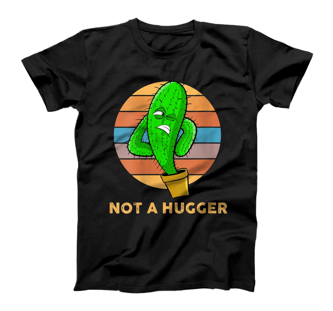 Womens Not A Hugger Cactus Vintage Funny Cactus Hugger Graphic T-Shirt, Women T-Shirt