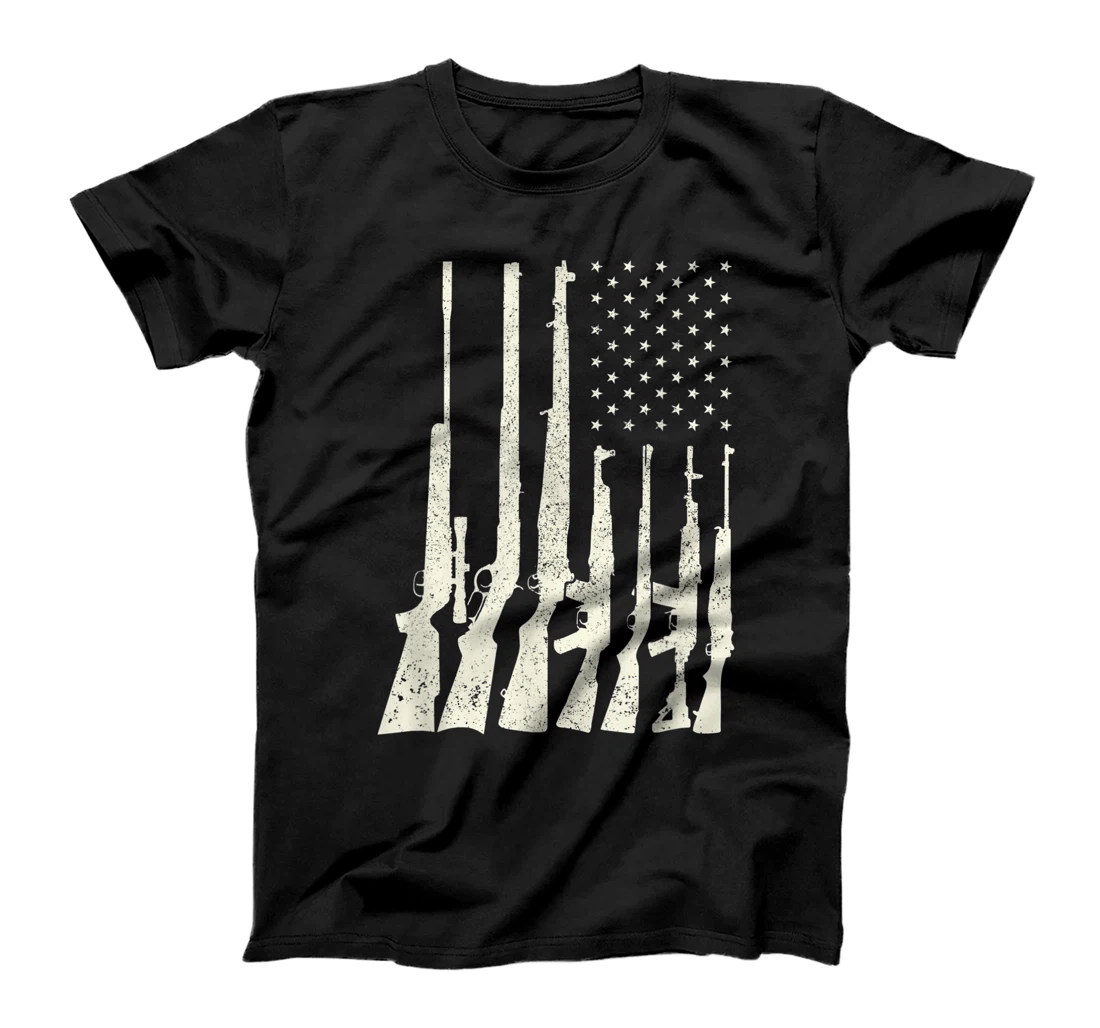 Distressed Flag Gun I Rifle Guns Distressed Used Look T-Shirt, Women T-Shirt