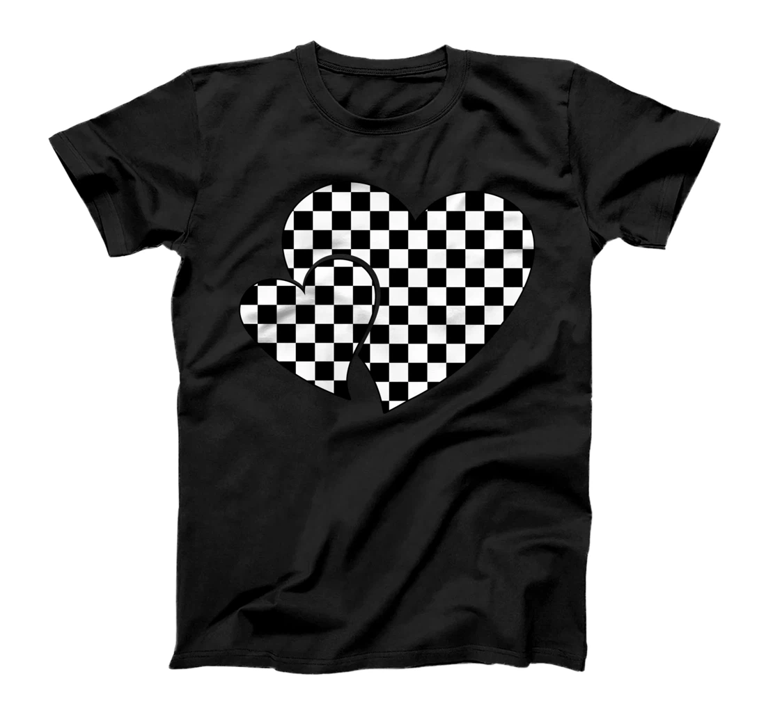 Love Heart Checkered Checker Start Finish Race Racing Flag T-Shirt